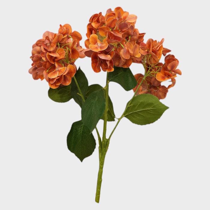 Artificial Burnt Orange Hydrangea Stem