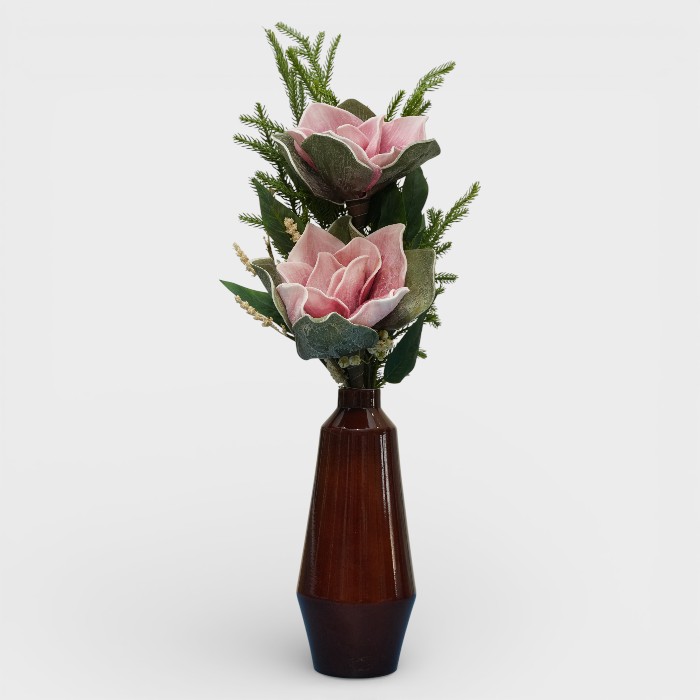 The Dusty Rose Luxe Botanical – Espresso Geometric Vase