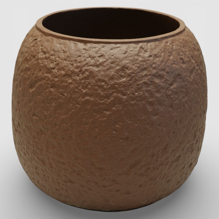 Modern Speckled Charcoal Ribbed Planter – Industrial Cylinder Plant Pot