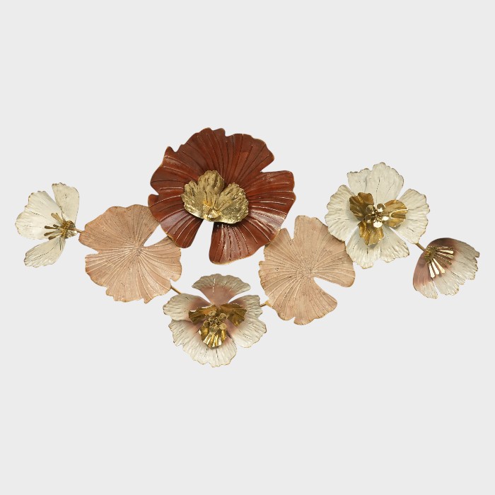 Soft Tones Metal Blossom Wall Sculpture