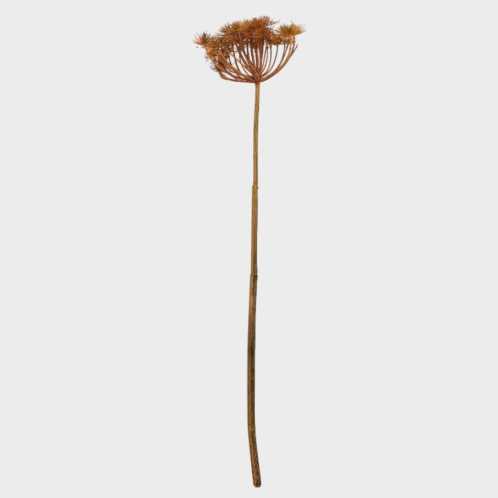 Faux Dried Umbel Flower Stem – Single Architectural Bronze Piece