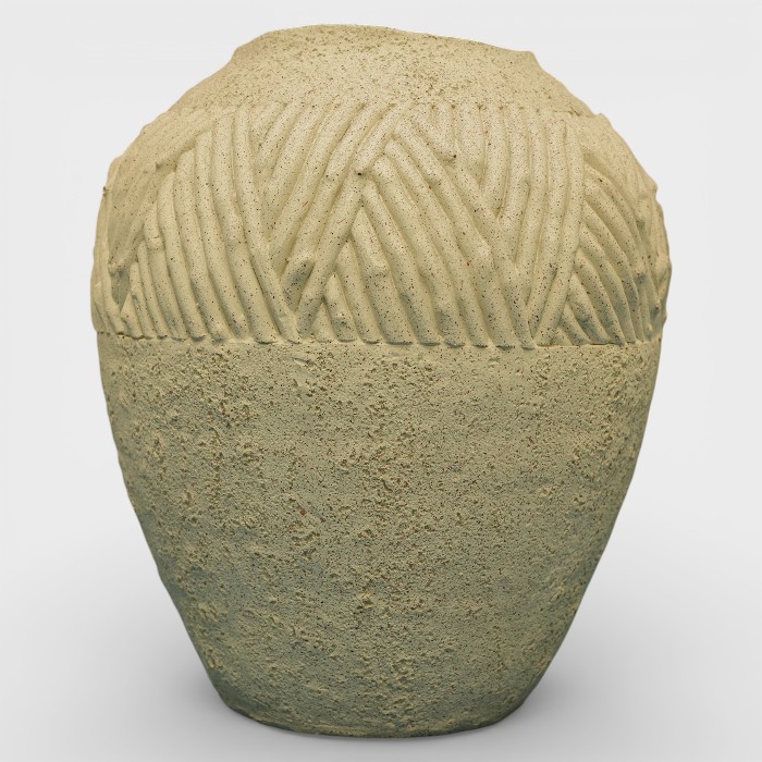 Rustic Terra-Textured Vase – Organic Cream Ceramic Vessel
