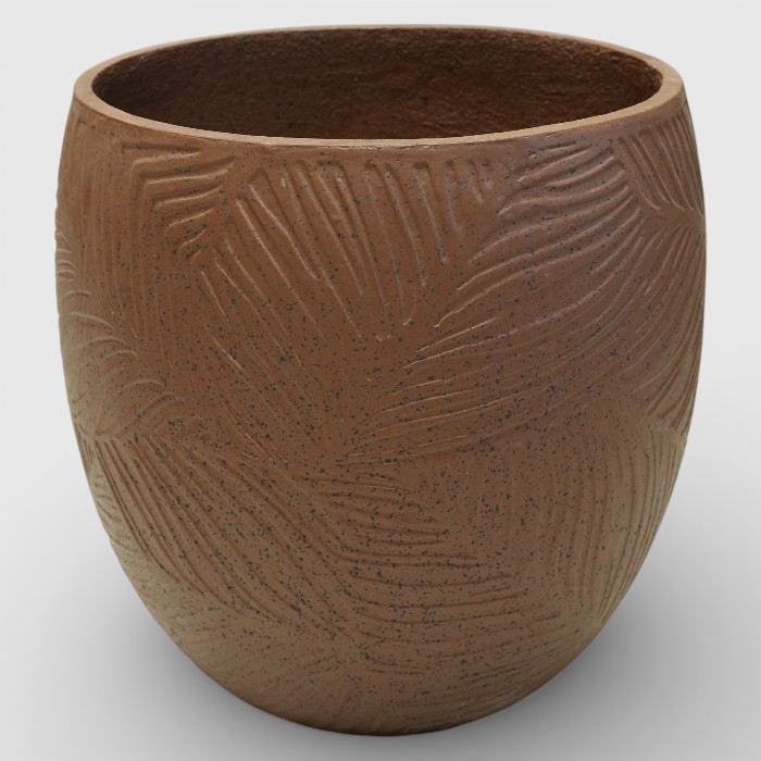 Contemporary Ribbed Terracotta Planter – Earthy Matte Fluted Flower Pot