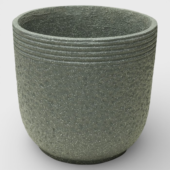 Earthy Moss Green Trough Planter – Rectangular Speckled Ceramic Pot