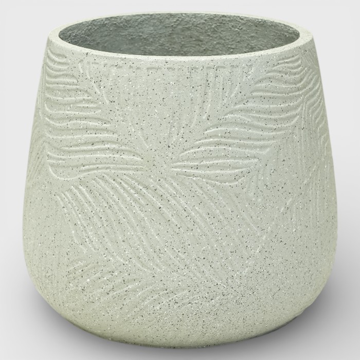 Modern Abstract Artisan Floor Vase – Charcoal with Cream Brushstrokes