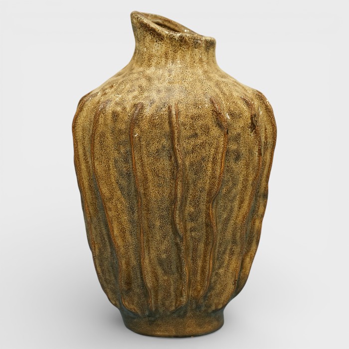 Monochrome Mandala Etched Metal Vase