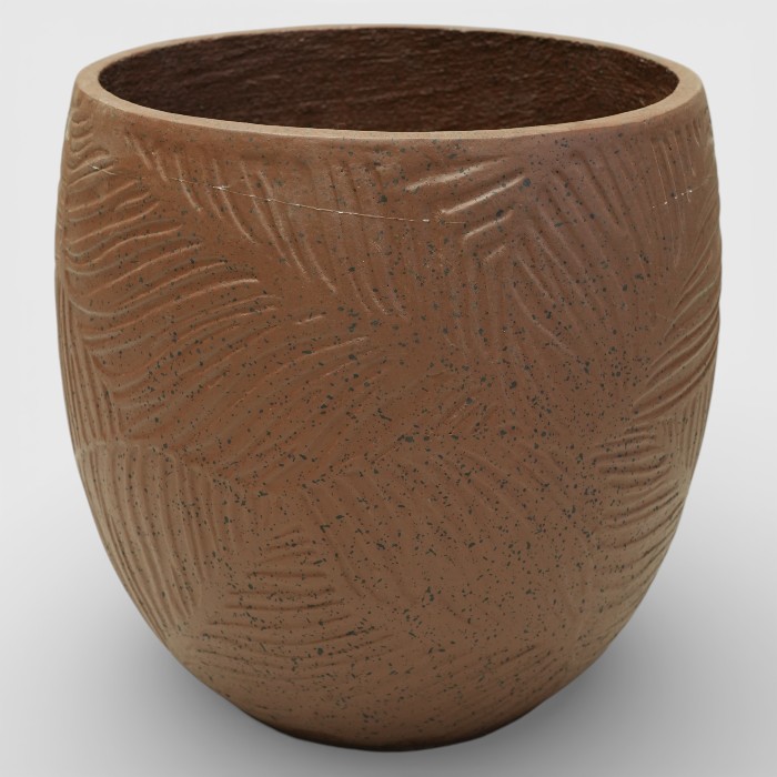 Contemporary Fluted Terracotta Planter – Earthy Matte Ceramic Plant Pot