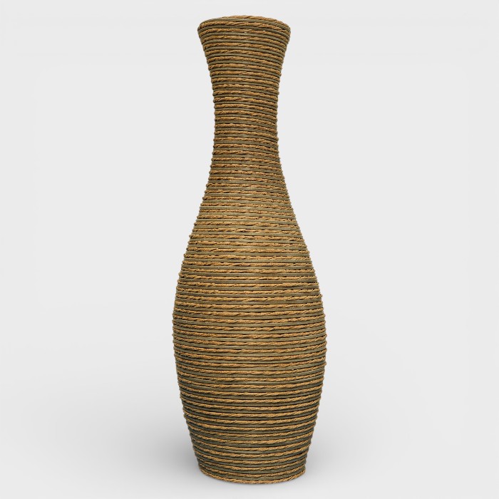 Earthy Braided Jute-Effect Decorative Vessel