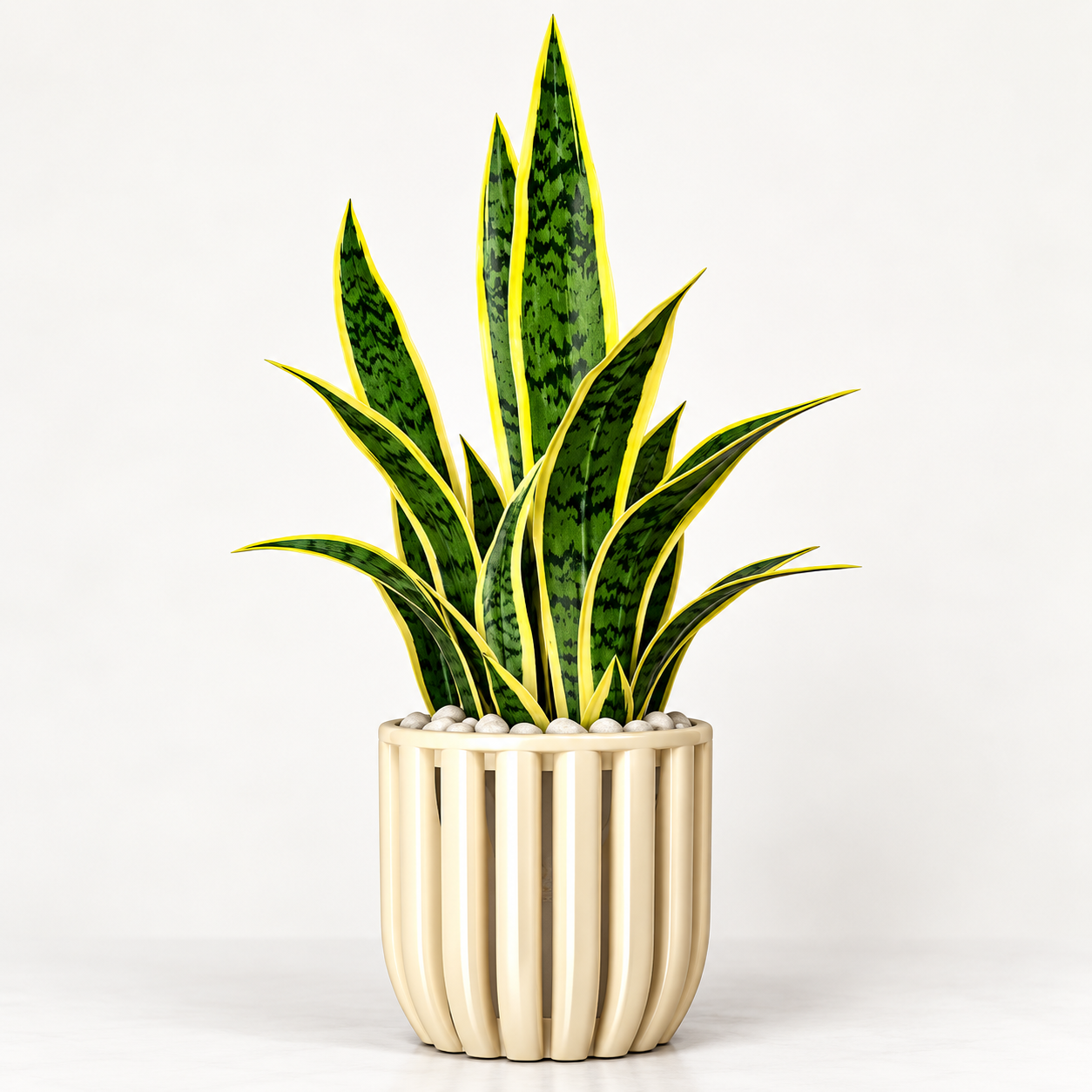 Artificial Sansevieria Snake Plant in Green Decorative Planter