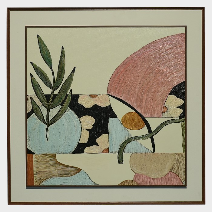 Modern Geometric Stack Framed Art