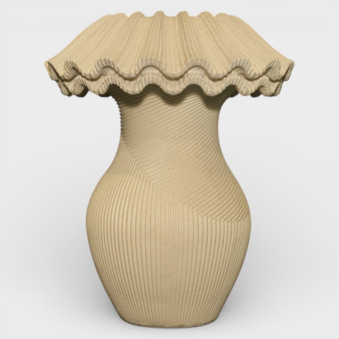 "The Vortex" Textured Ceramic Vase | Modern Abstract Black Vessel