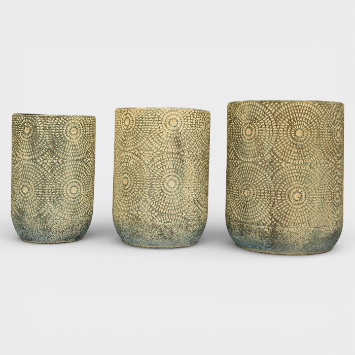 Arctic Blue Ribbed "Hollow" Statement Vase